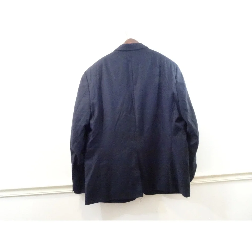 Lauren Ralph Lauren Mens Navy Blue Wool Blend Blazer Gold Crest Buttons 46R